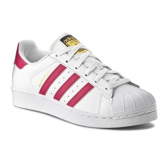 Adidas Superstar Foundation J B23644 White Pink Buzz Sneakers Womens Size 7 - Picture 3 of 16